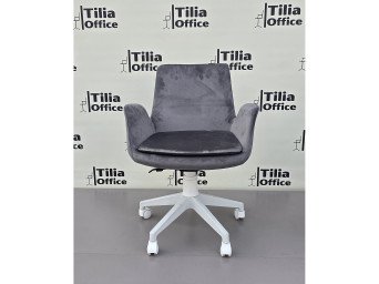 Maki Çalışma ve Çocuk Koltuğu Beyaz Ayak Koyu Gri